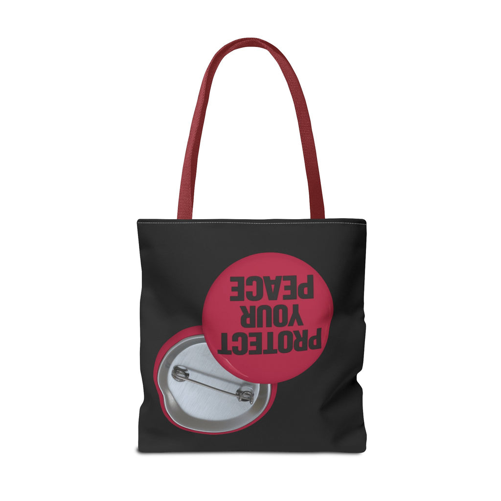 Protect Your Peace Button Graphic Tote Bag