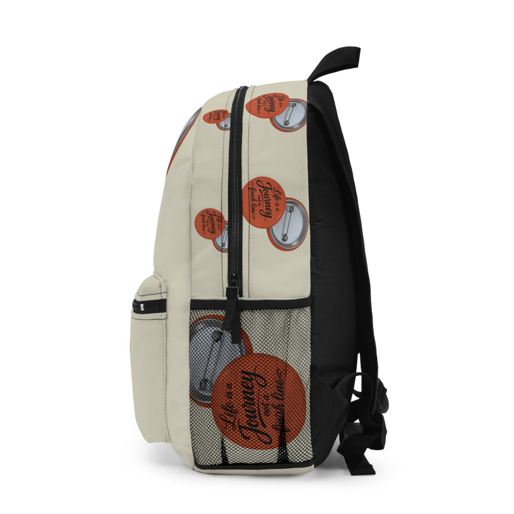 Inspirational graphic design 'Life Is a Journey, Not a Finish Line' Backpack