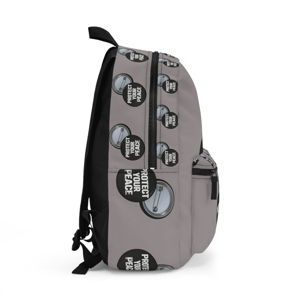 Protect Your Peace Backpack — Badge Print Travel & School Bag