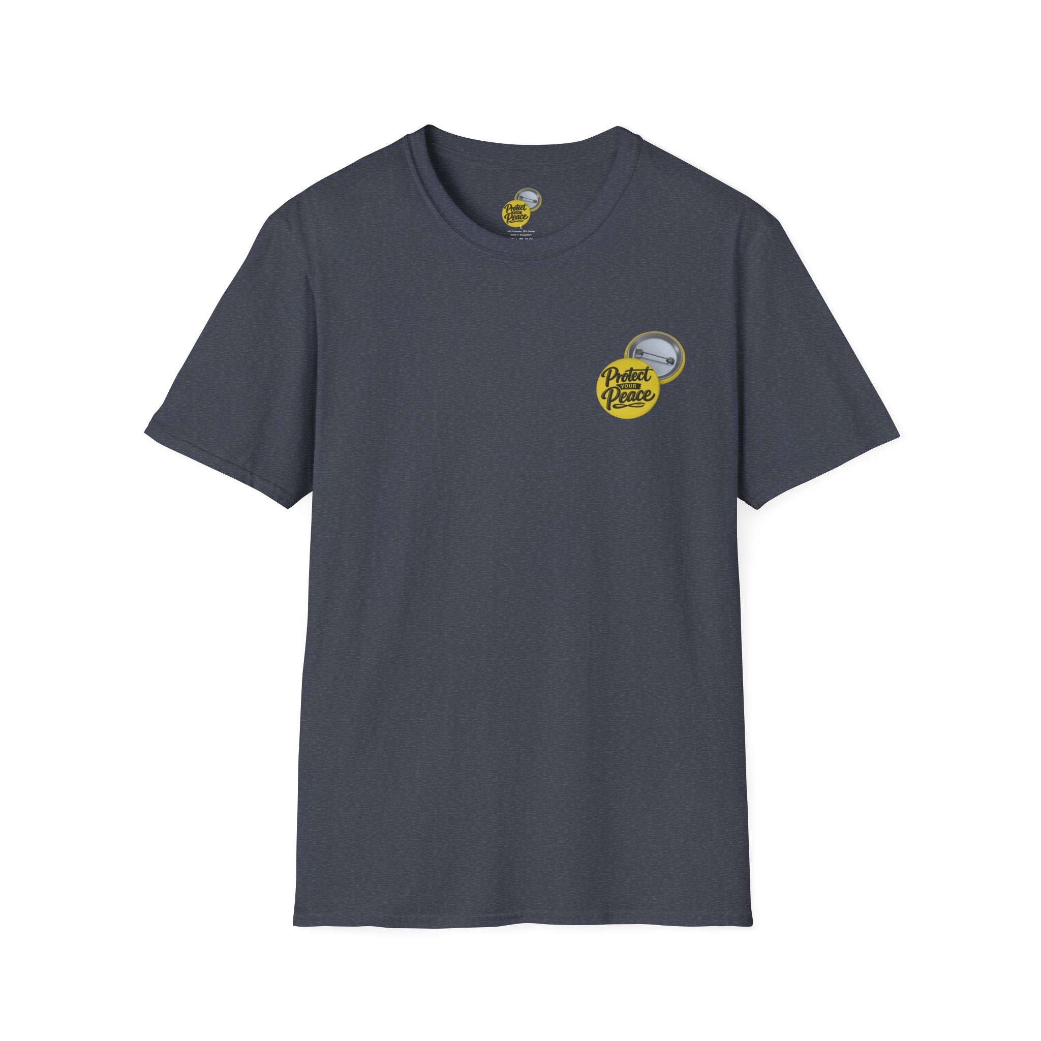 T-Shirt — 'Protect the Peace' Yellow Badge Casual Tee