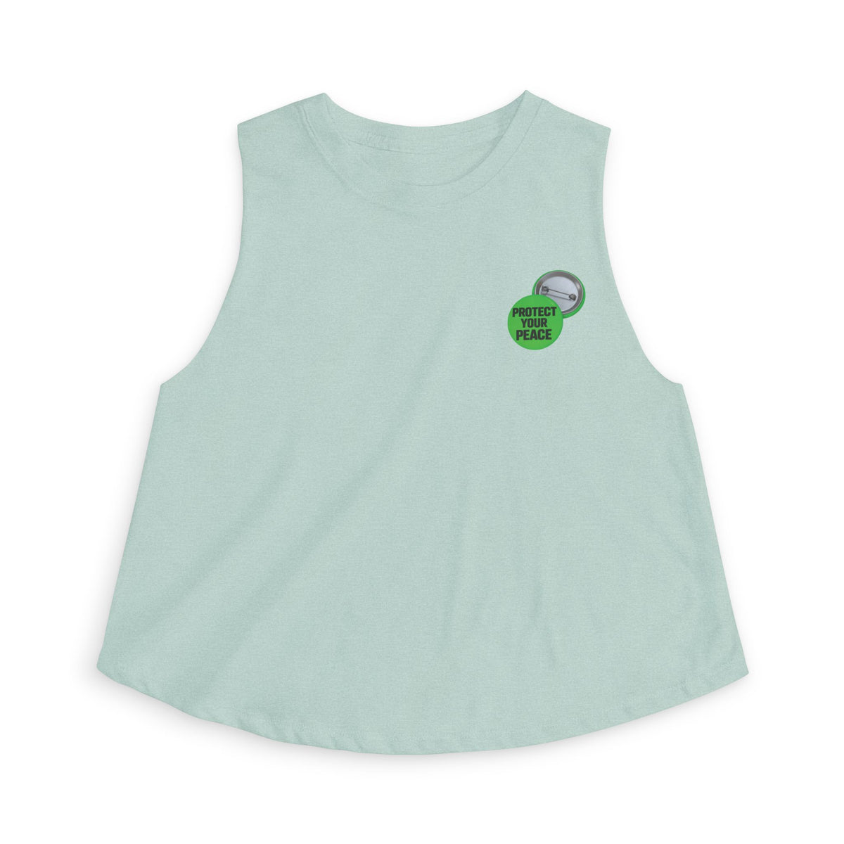 Women's Crop Top - 'Property of Mom' Green Badge Graphic