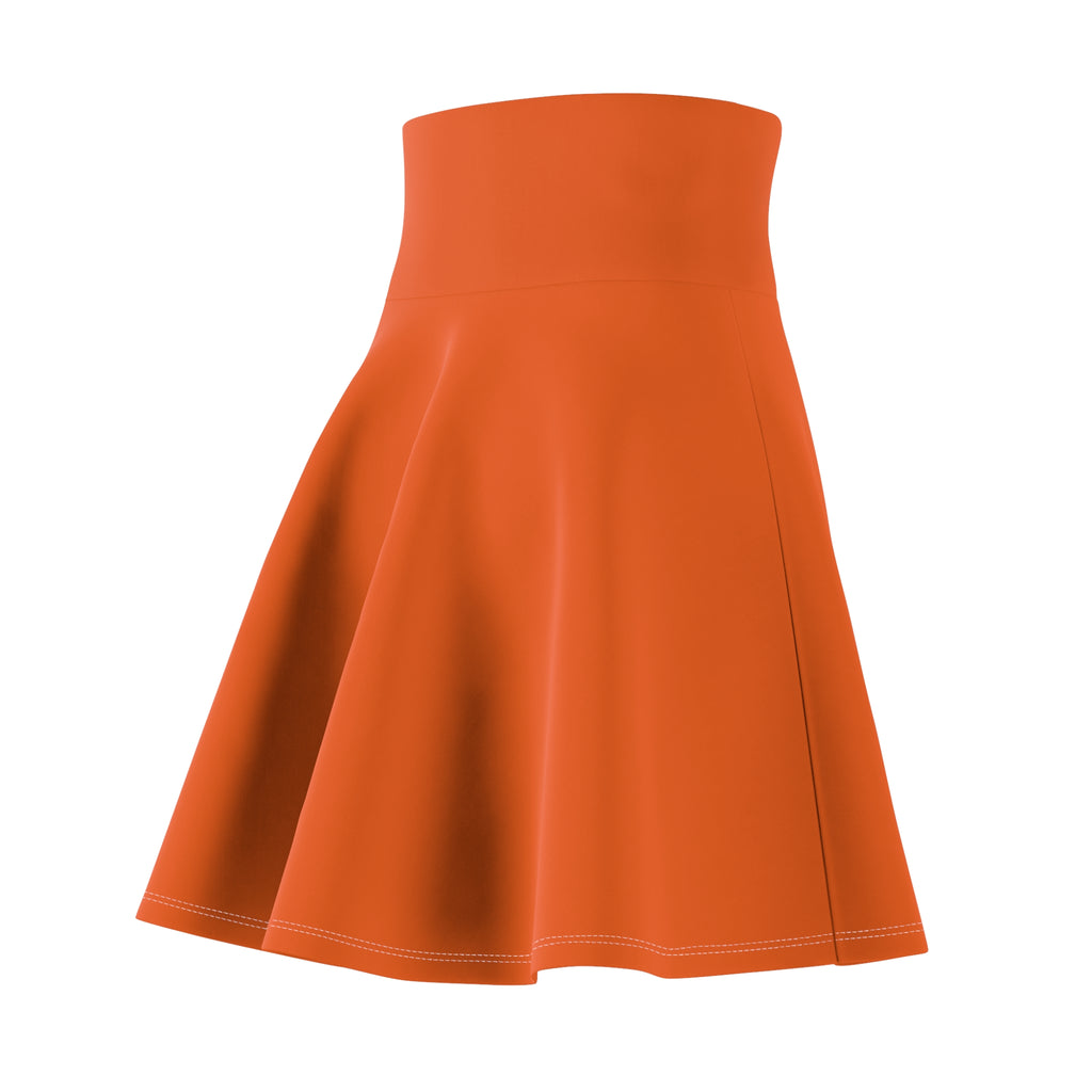 Orange Skater Skirt — Flared High-Waist AOP Women's Mini