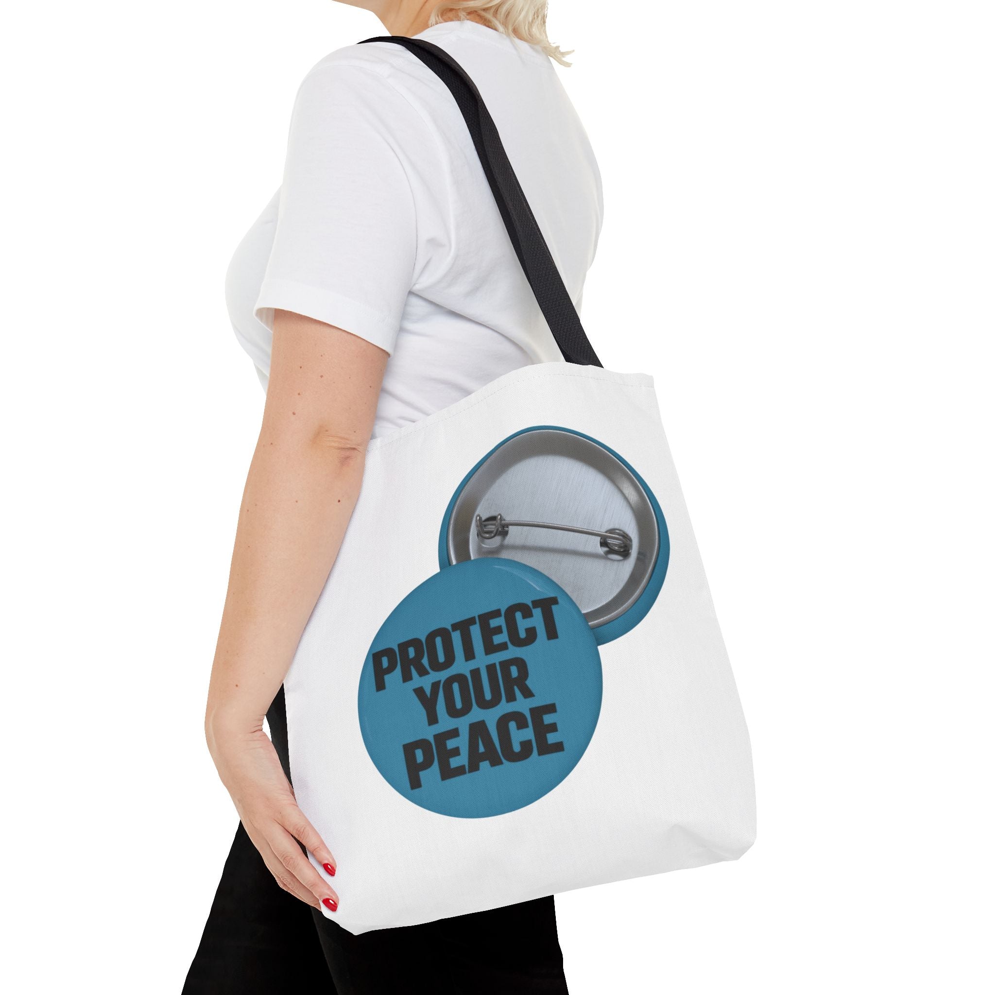 Protect Your Peace Tote Bag - Inspirational Everyday Canvas Shopper