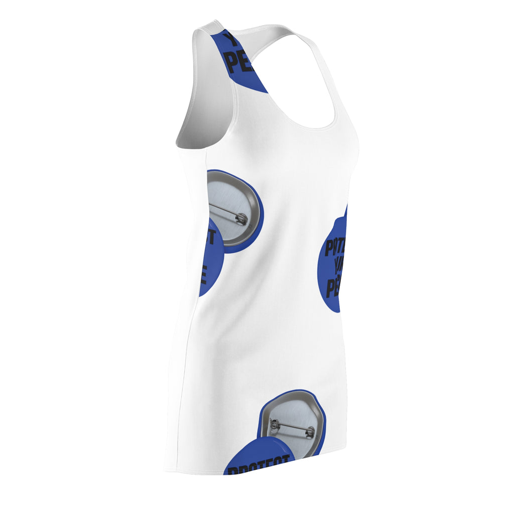 Protect Your Peace Racerback Dress — Graphic Button Print