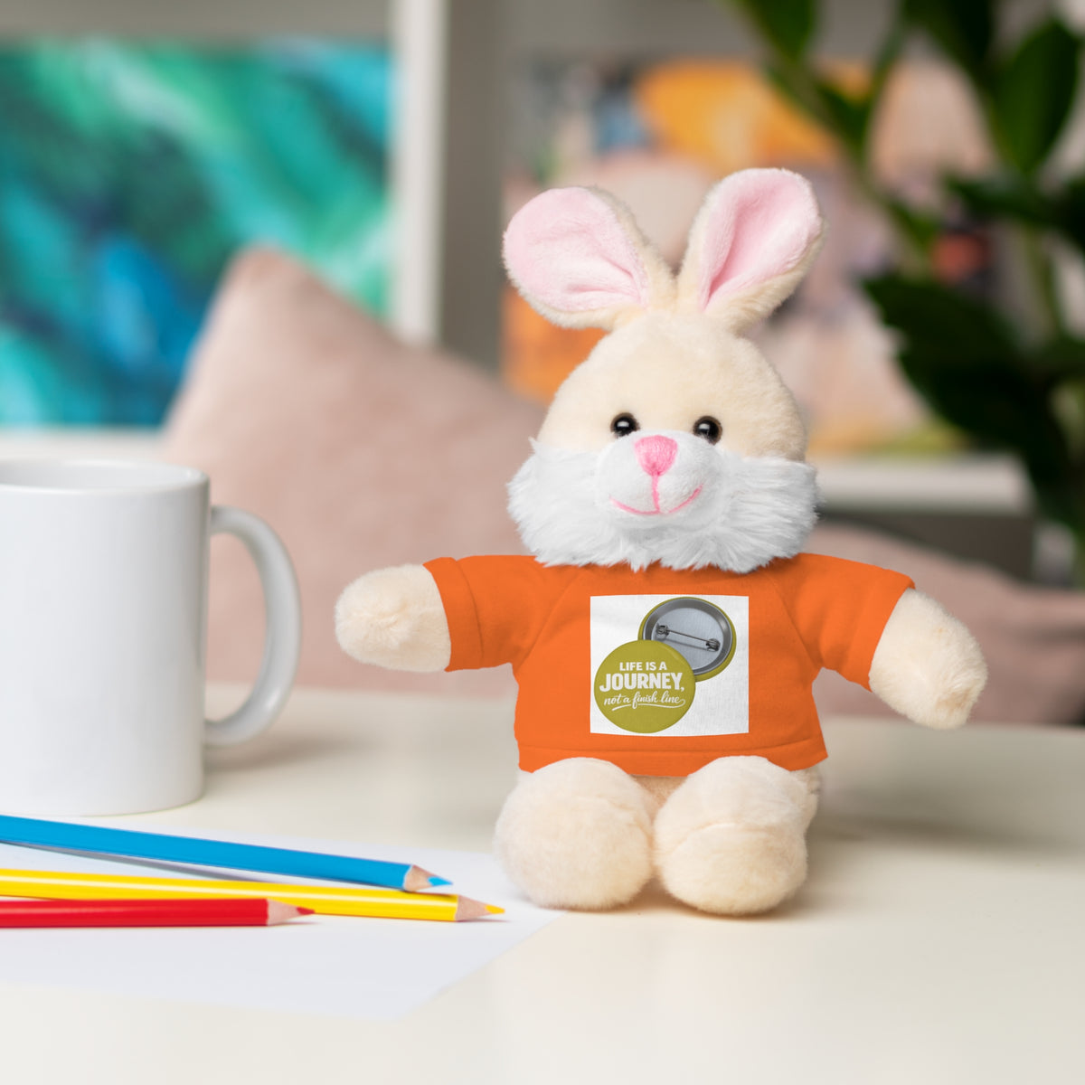 Cute Brown Teddy Bear with 'Life Is a Journey not a finish line.' Tee — Plush Gift for Kids & Travelers