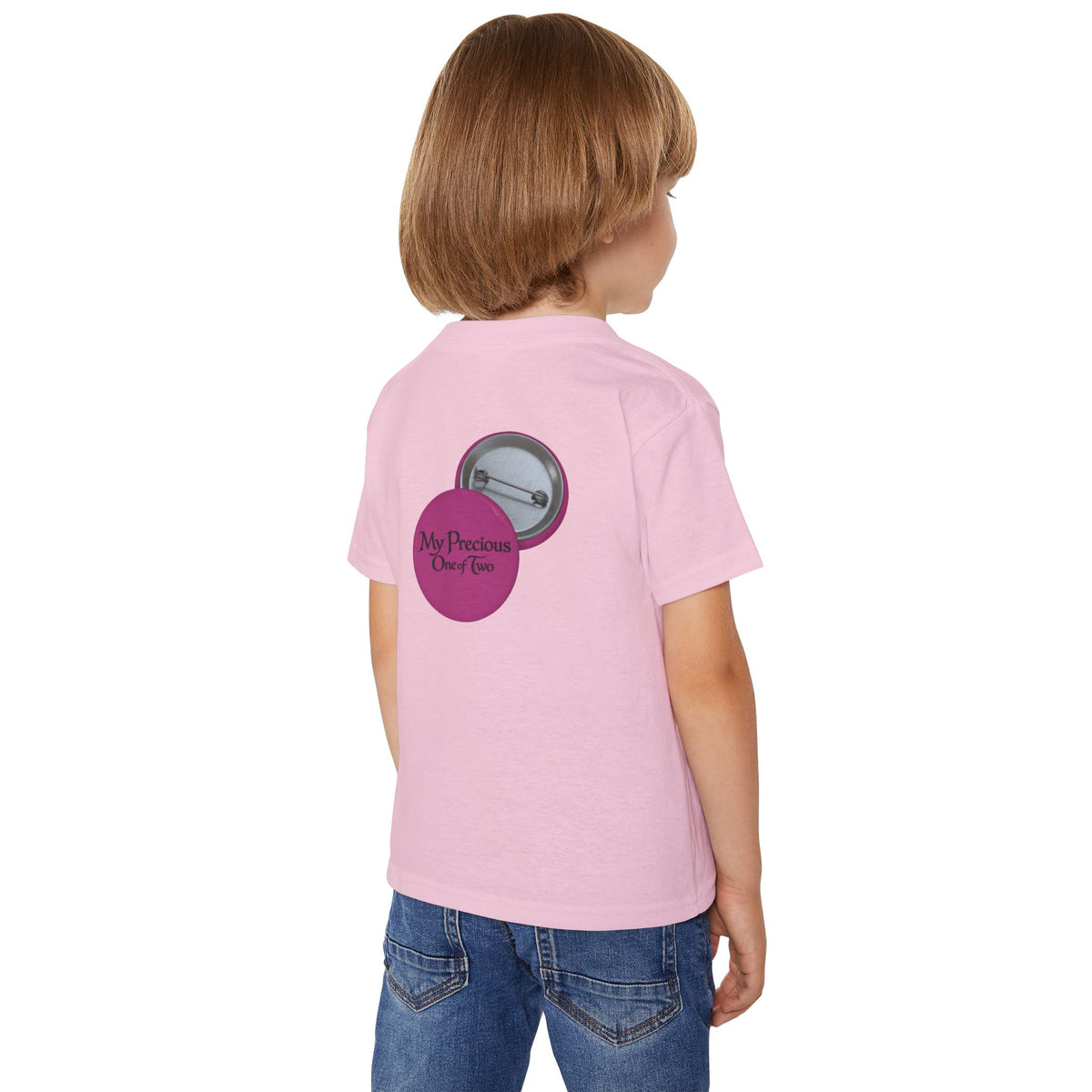 Toddler T-Shirt — "My Precious One of Four  Pink Button Graphic design