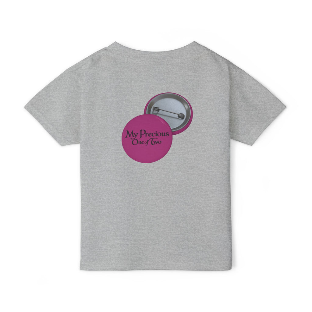Toddler T-Shirt — "My Precious One of Four  Pink Button Graphic design