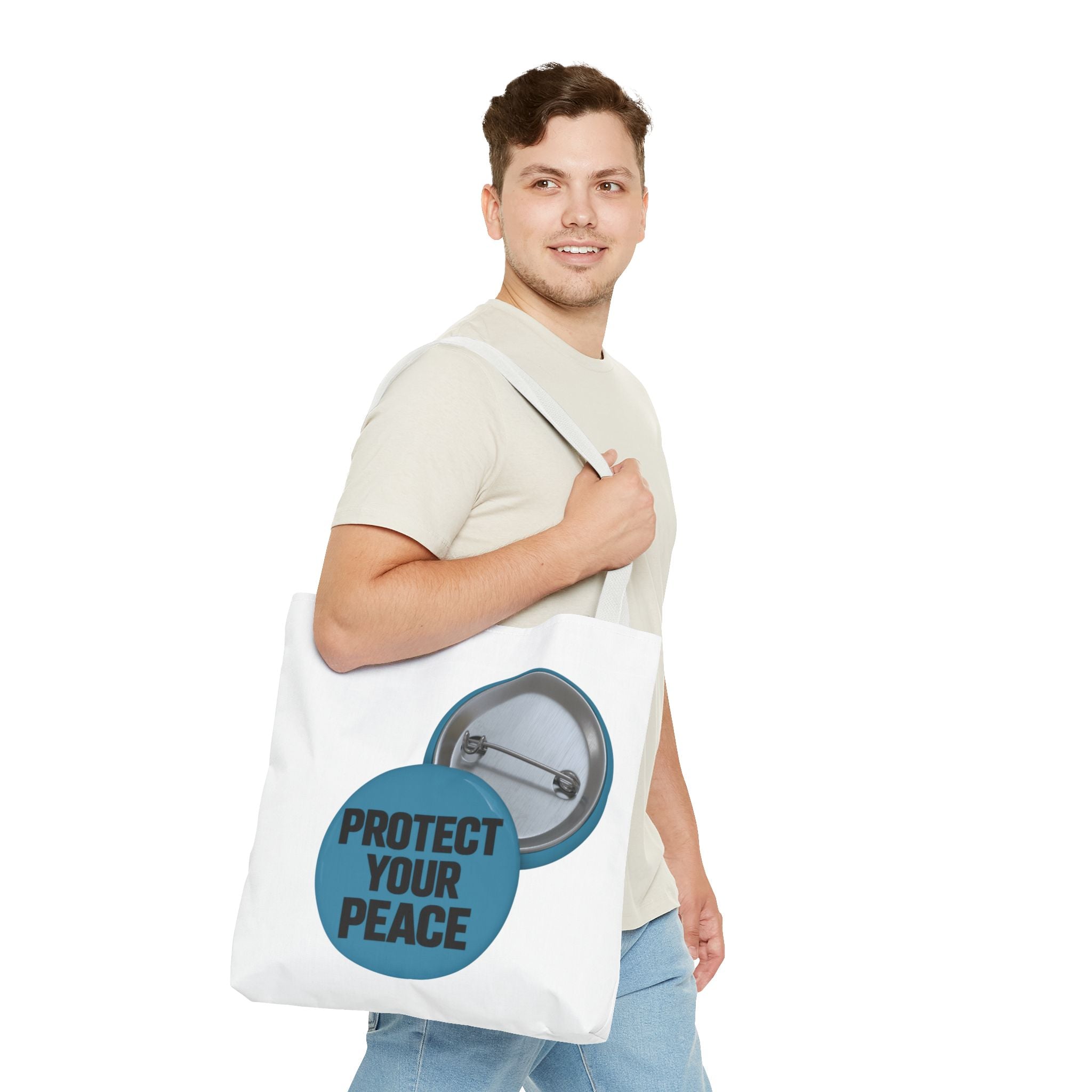Protect Your Peace Tote Bag - Inspirational Everyday Canvas Shopper