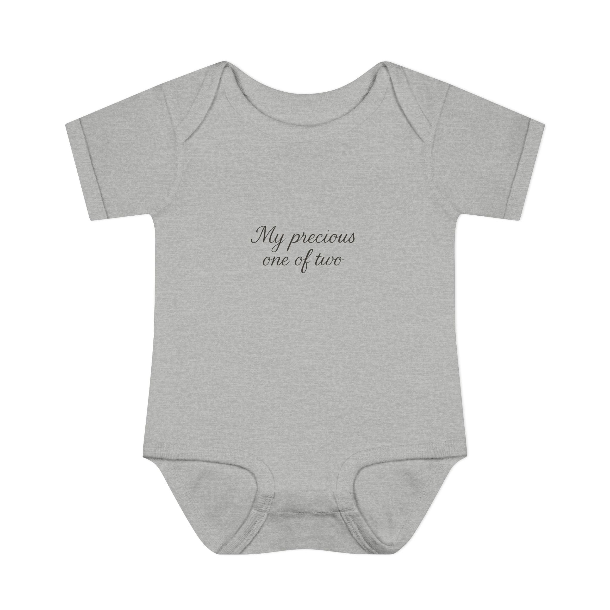 Infant Bodysuit "My Precious One of Two" – Twin Baby Announcement Onesie