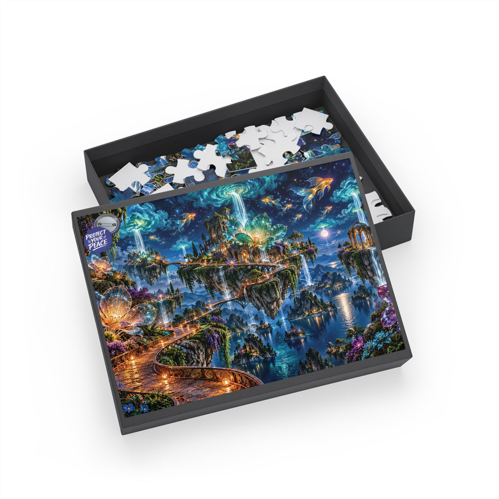 Floating Island Fantasy Puzzle — Mystical Nightscape Jigsaw (96/252/500/1000 pcs)