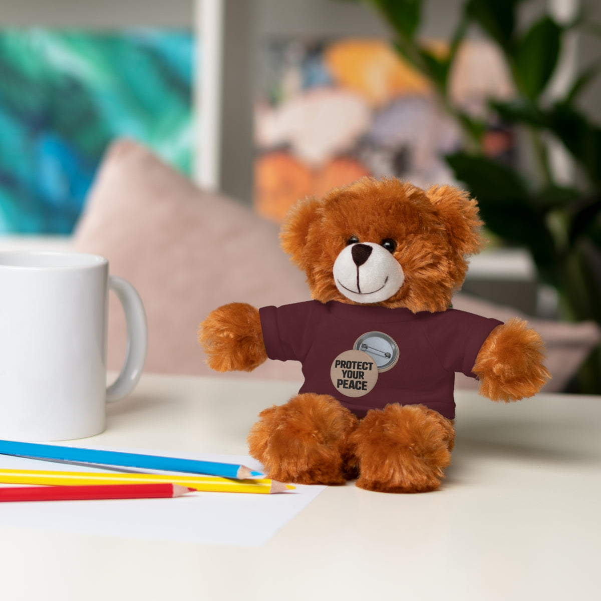 Protect Your Peace Teddy Bear — Plush Stuffed Animal with Tee