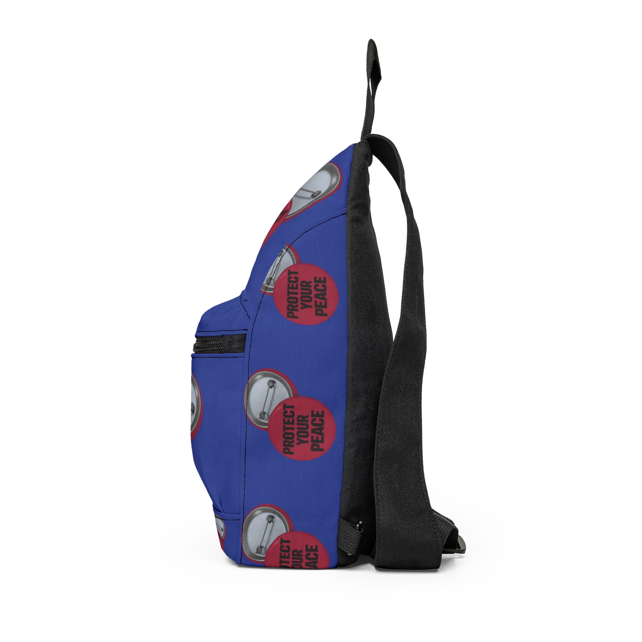 Sling Bag — "Protect Your Peace" Blue Crossbody Pack