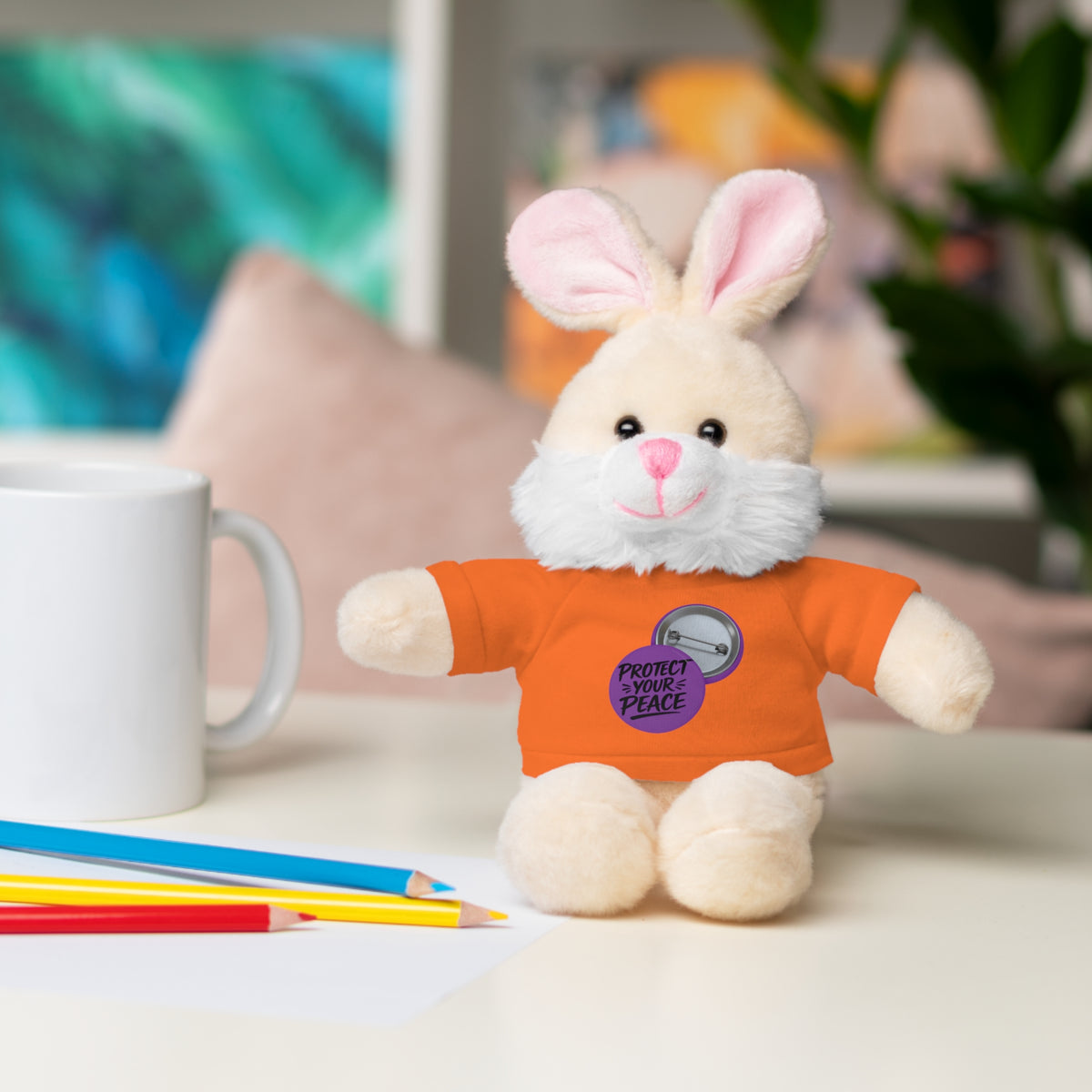 Plush Bear with 'Protect Peace' Tee