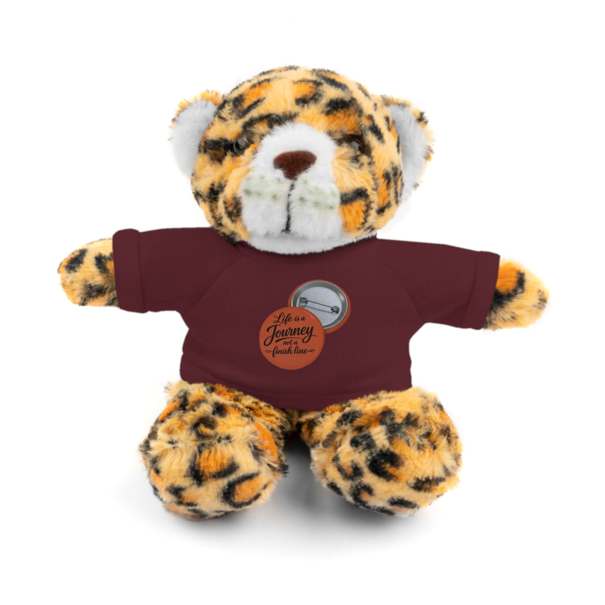Life is a journey not a finish line. Plush Teddy Bear with Printed Tee — Cute Personalized Gift for Kids & Couples