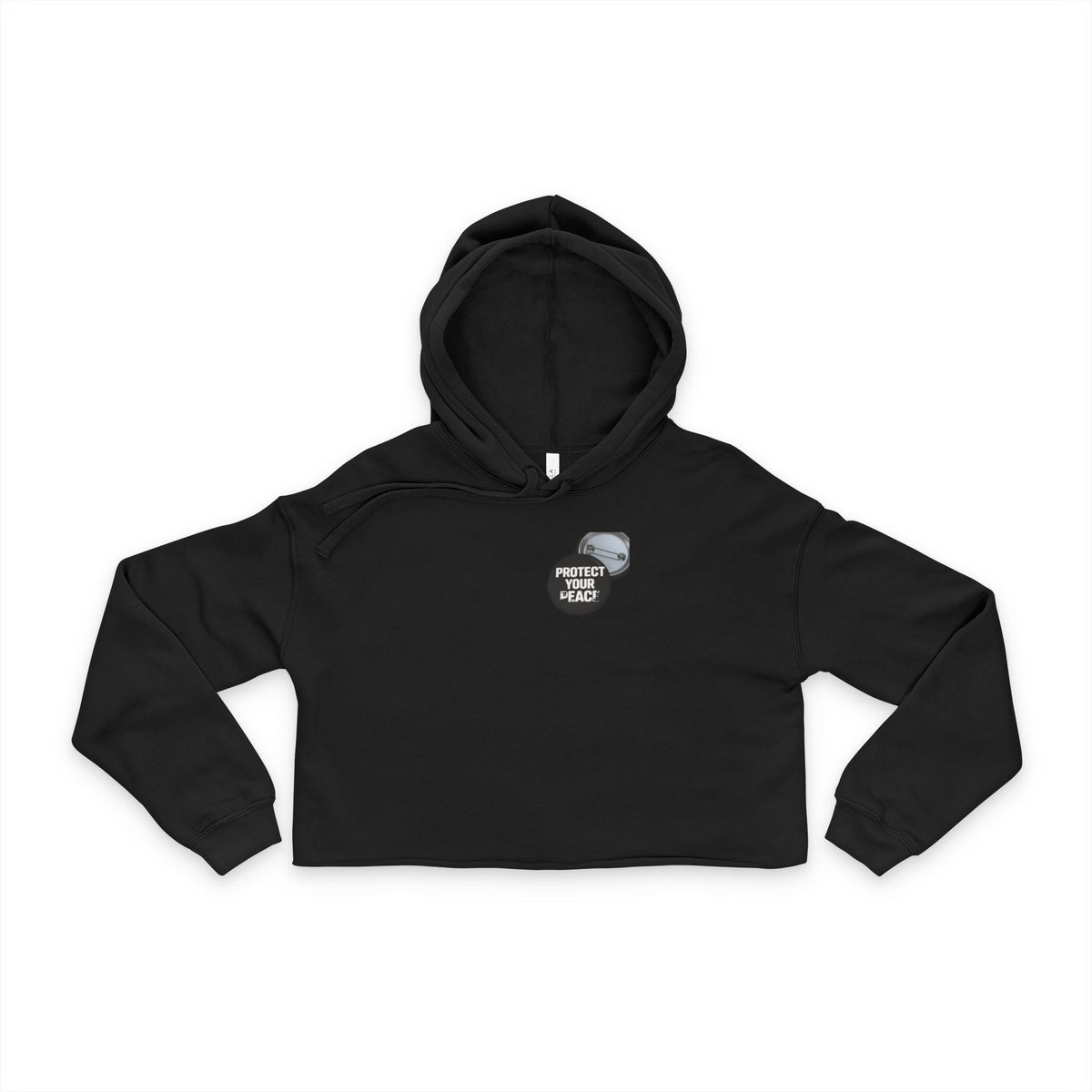 Women's Cropped Hoodie graphic design protect your peace.