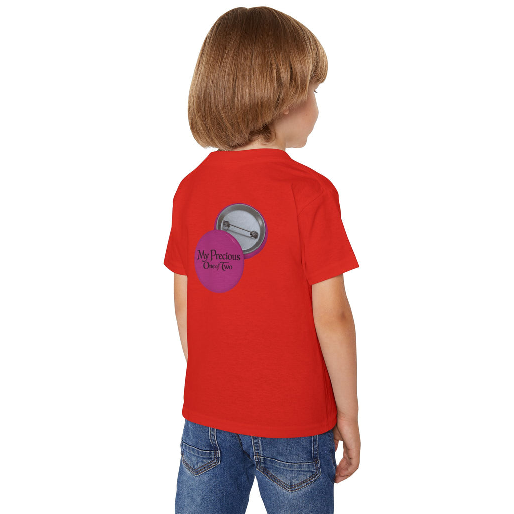 Toddler T-Shirt — "My Precious One of Four  Pink Button Graphic design