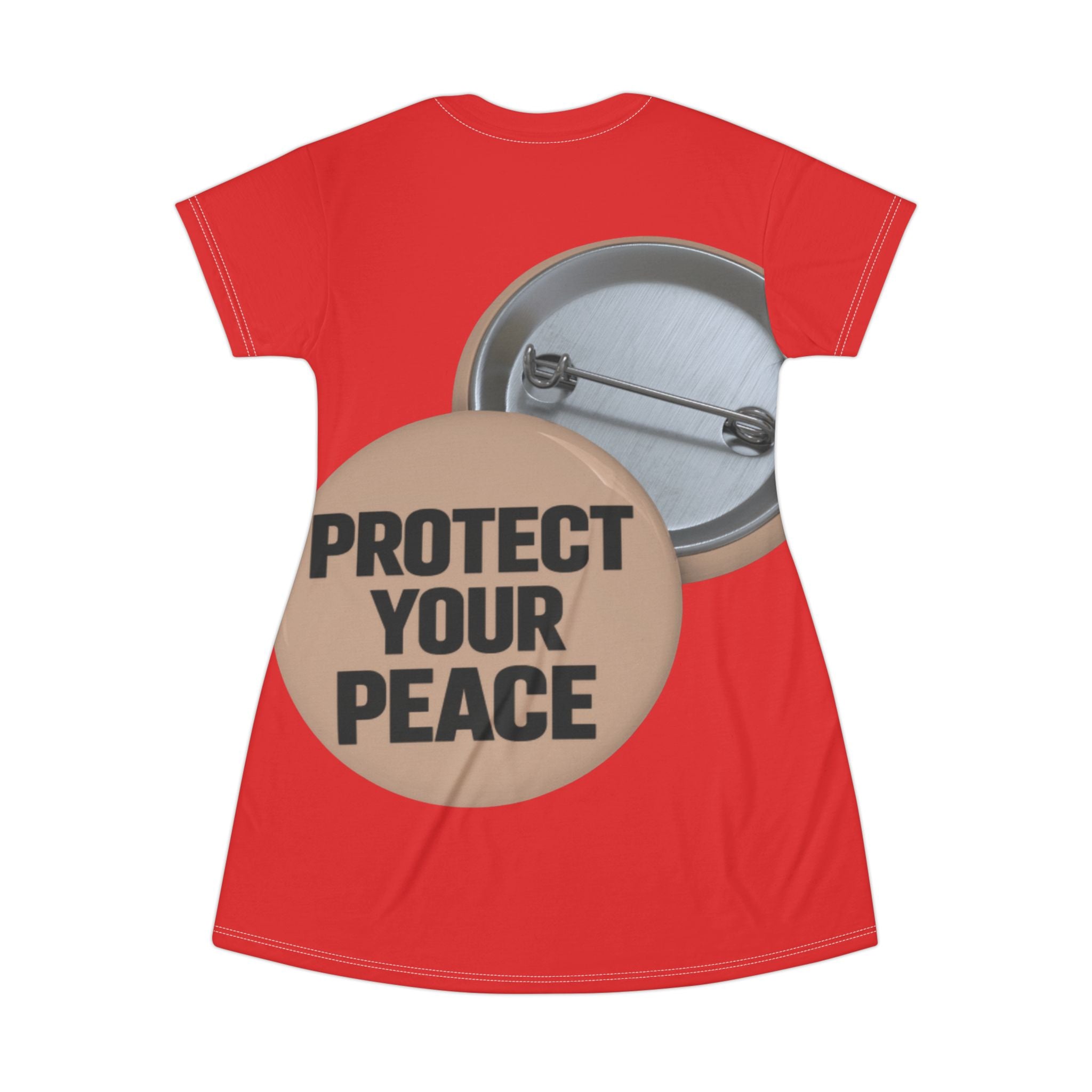 Protect Your Peace T-Shirt Dress — Empowerment Badge Graphic