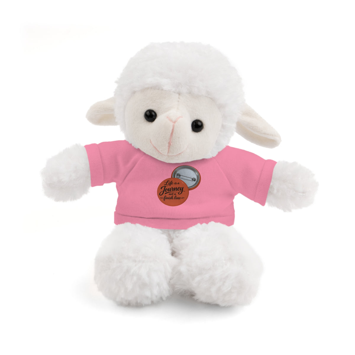 Life is a journey not a finish line. Plush Teddy Bear with Printed Tee — Cute Personalized Gift for Kids & Couples