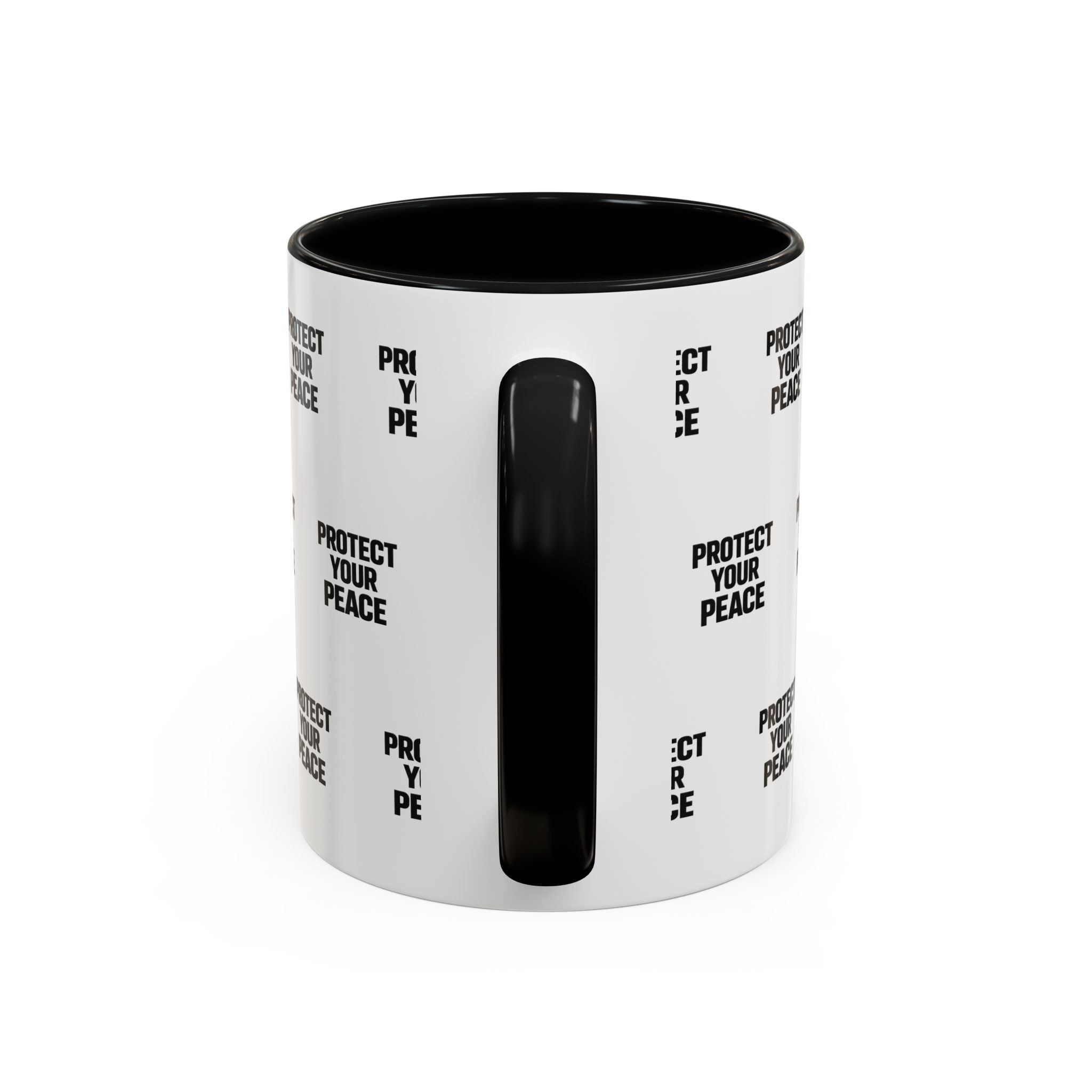 Protect Your Peace Accent Coffee Mug — Repeating Text 11/15oz