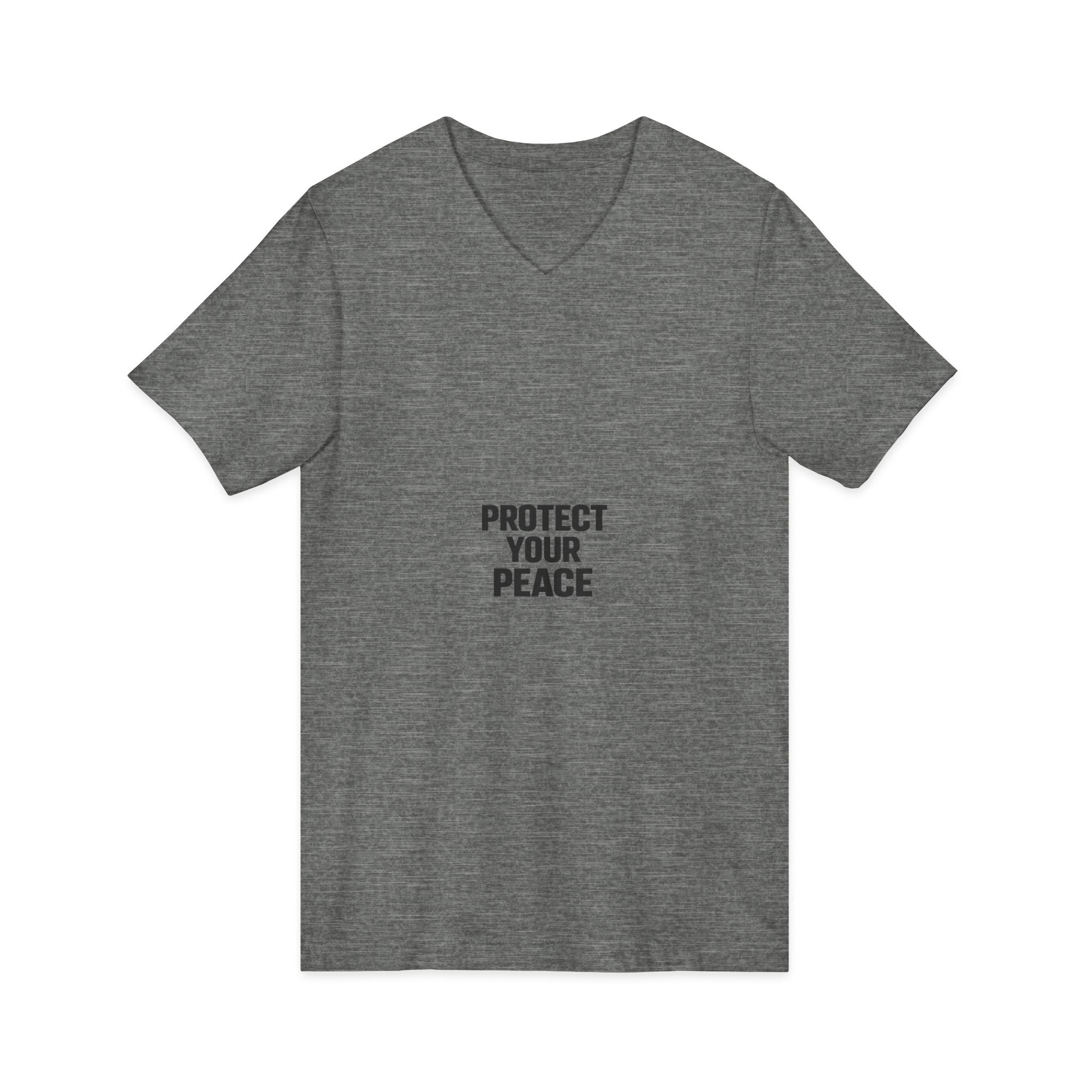 Protect Your Peace V-Neck Tee — Minimalist Self-Care Message Shirt