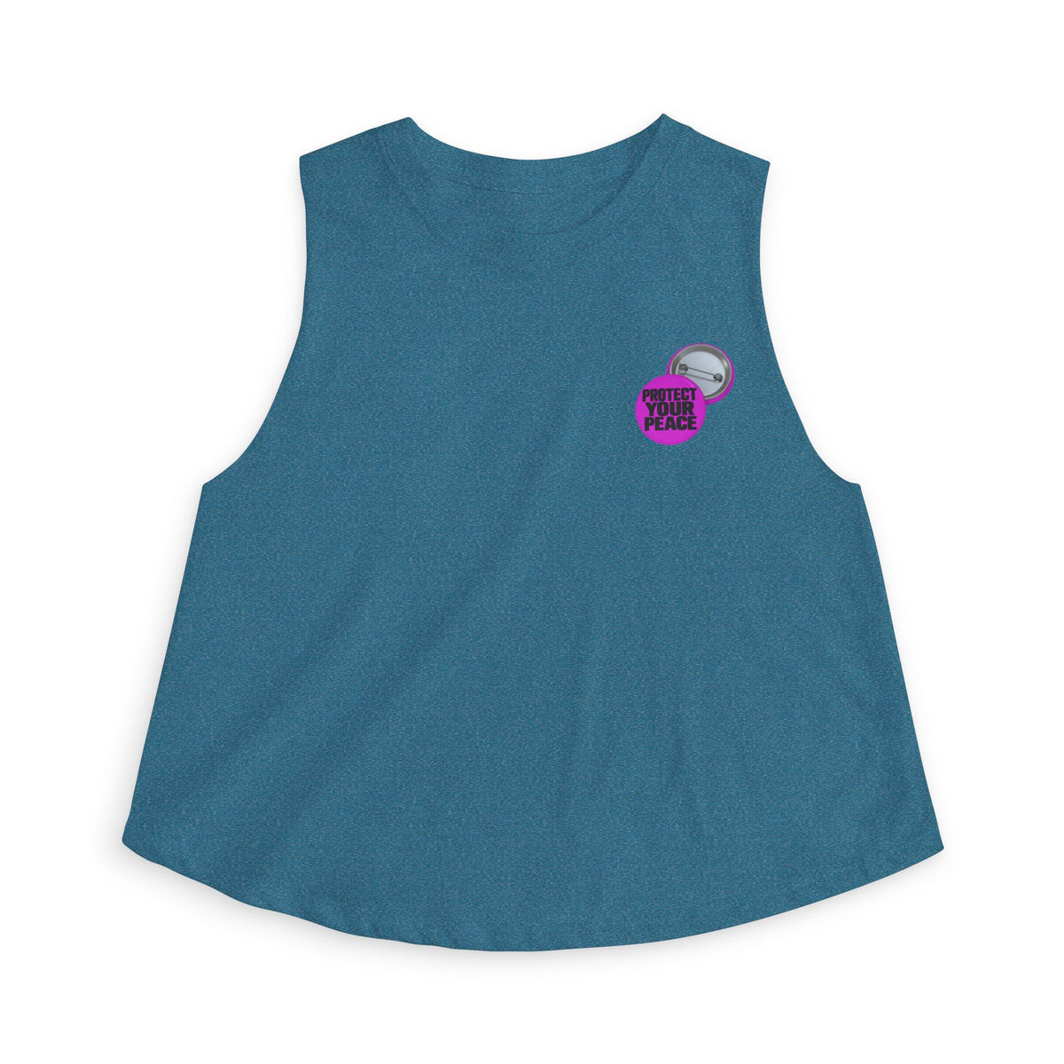 Crop Top — Small Purple 'Good Vibes' Pin Graphic