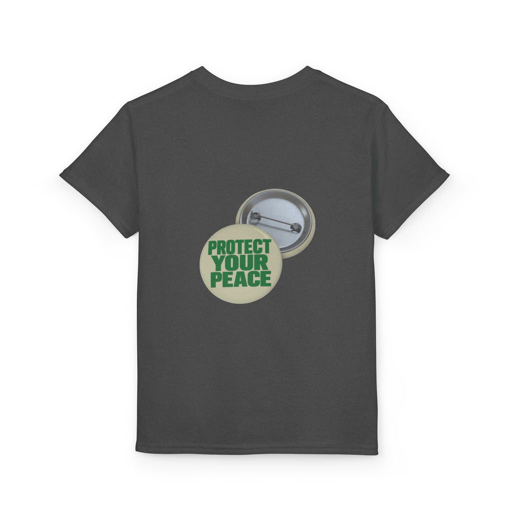 Youth T-Shirt — "Protect Your Peace" Button Graphic