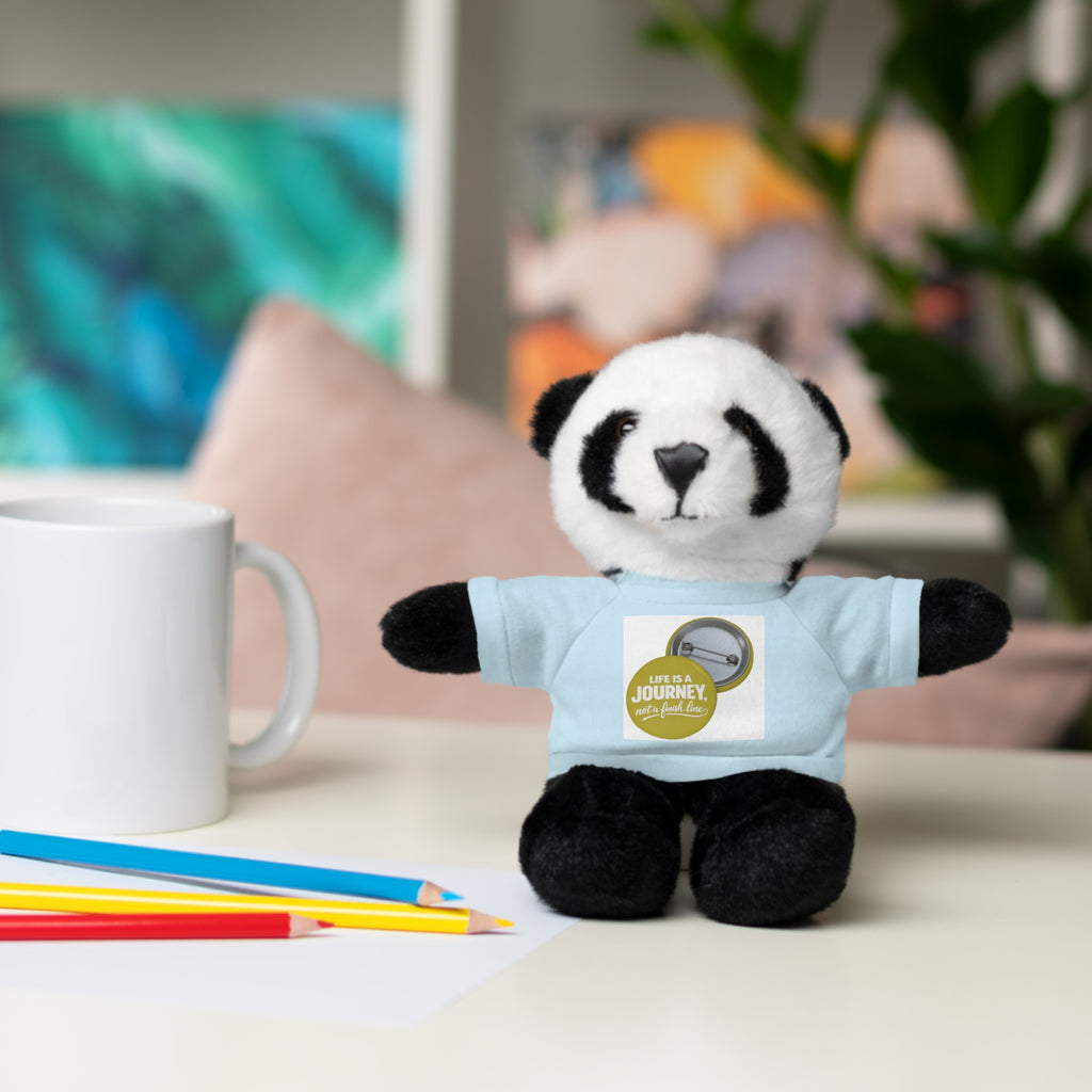 Cute Brown Teddy Bear with 'Life Is a Journey not a finish line.' Tee — Plush Gift for Kids & Travelers