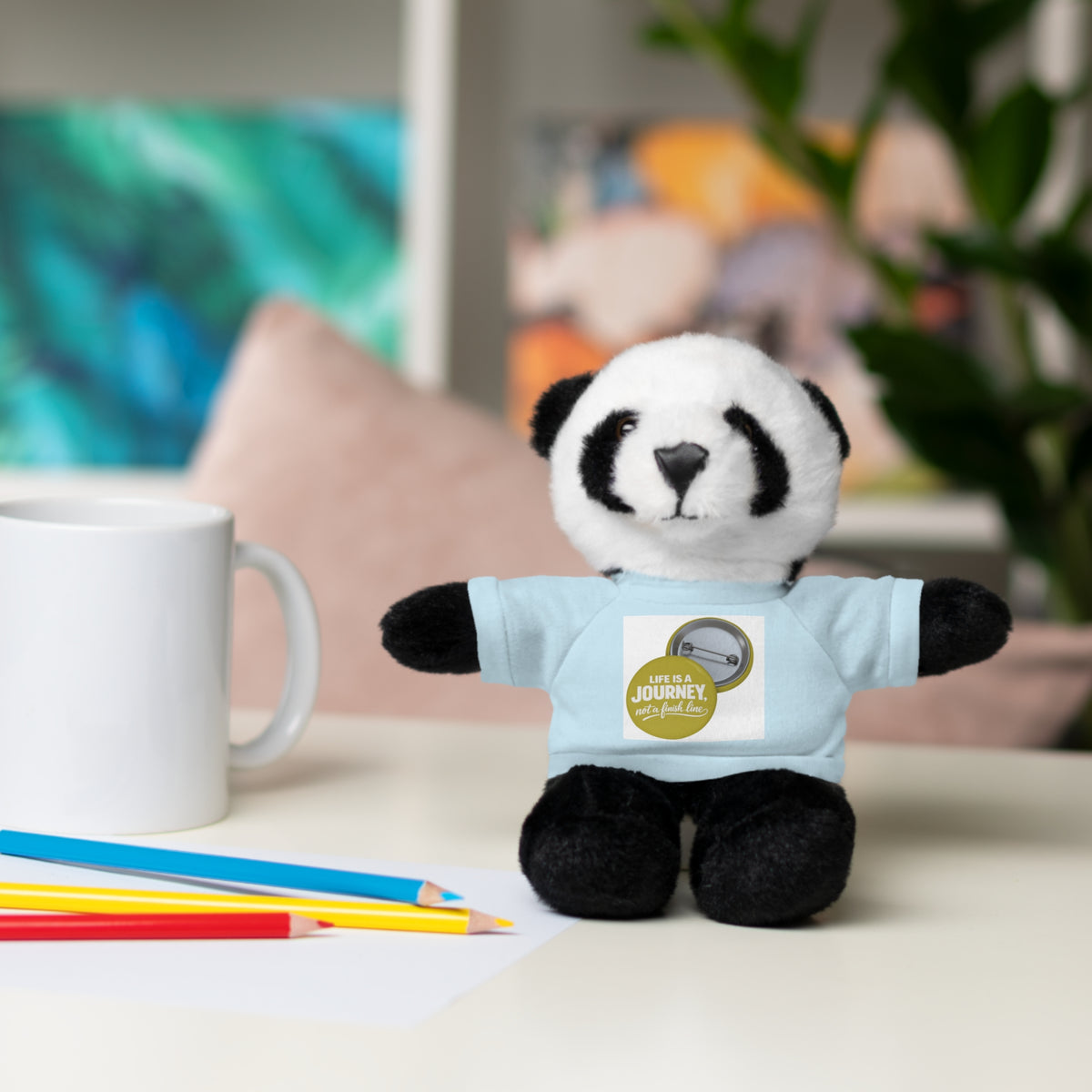 Cute Brown Teddy Bear with 'Life Is a Journey not a finish line.' Tee — Plush Gift for Kids & Travelers
