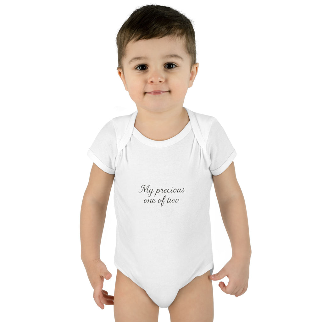 Infant Bodysuit "My Precious One of Two" – Twin Baby Announcement Onesie