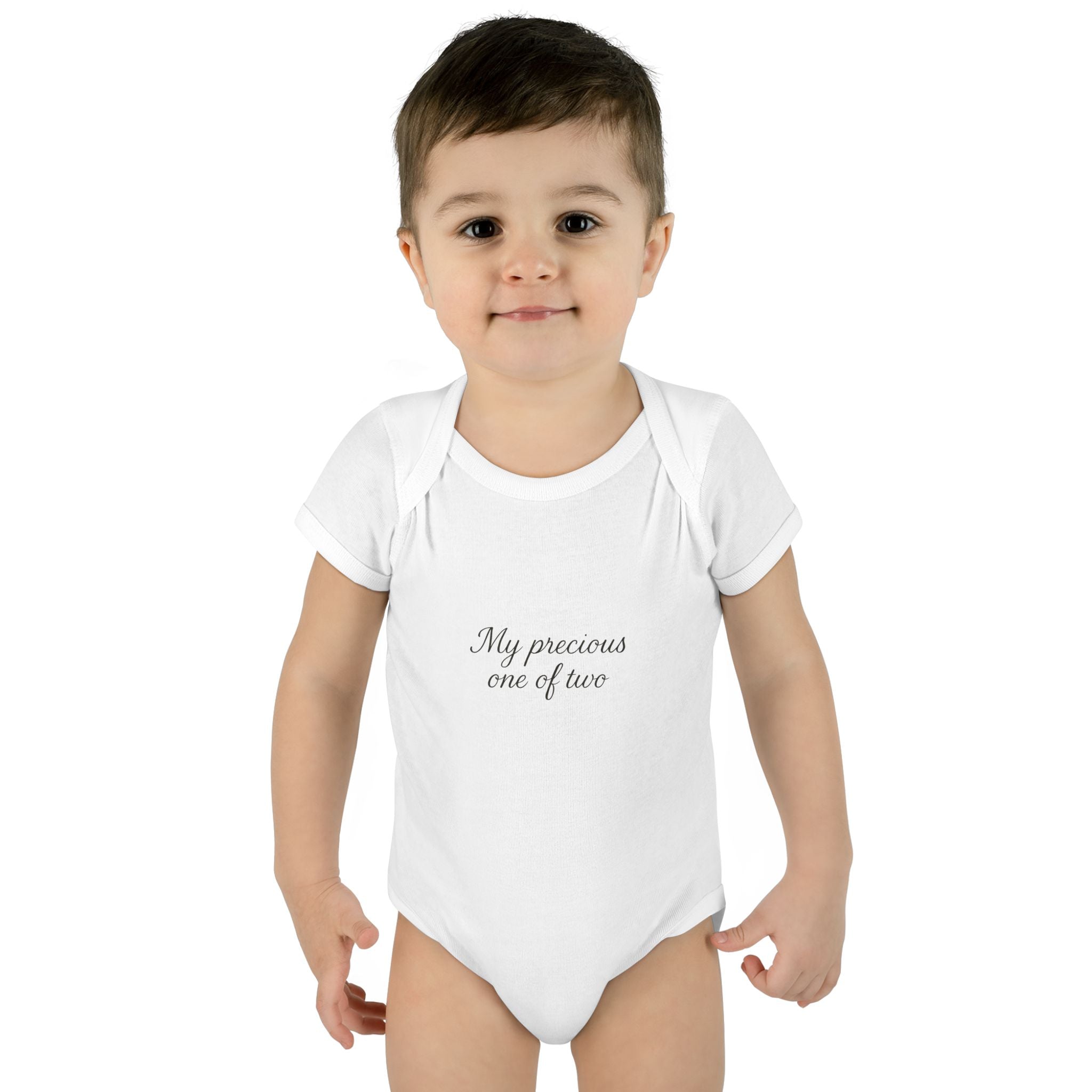 Infant Bodysuit "My Precious One of Two" – Twin Baby Announcement Onesie