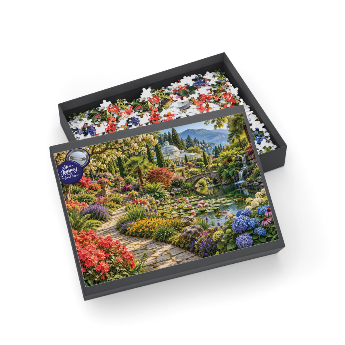 Scenic Garden Path Jigsaw Puzzle – 96/252/500/1000-Piece Relaxing Floral Landscape
