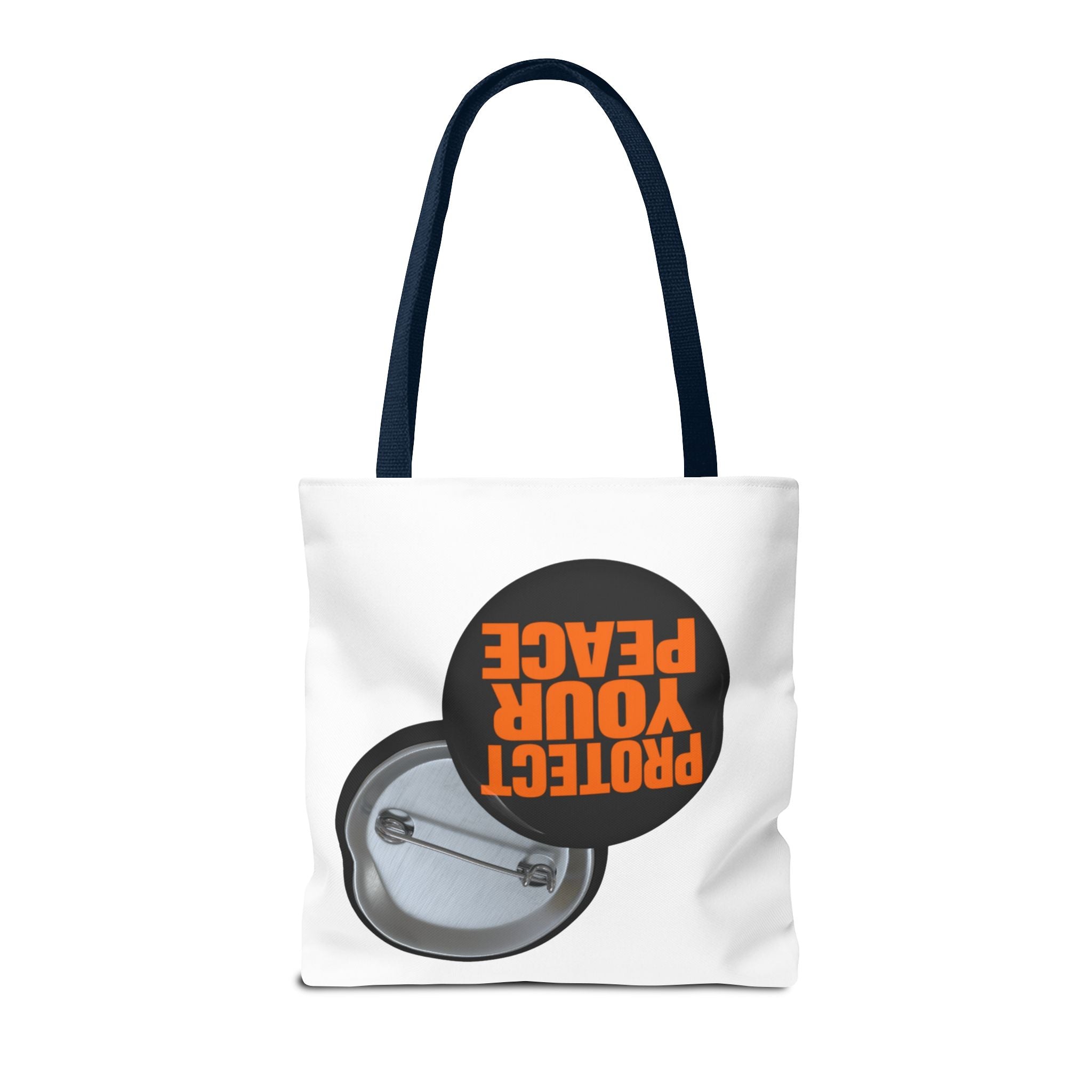 Tote Bag — Protect Your Peace Button Print Canvas Tote
