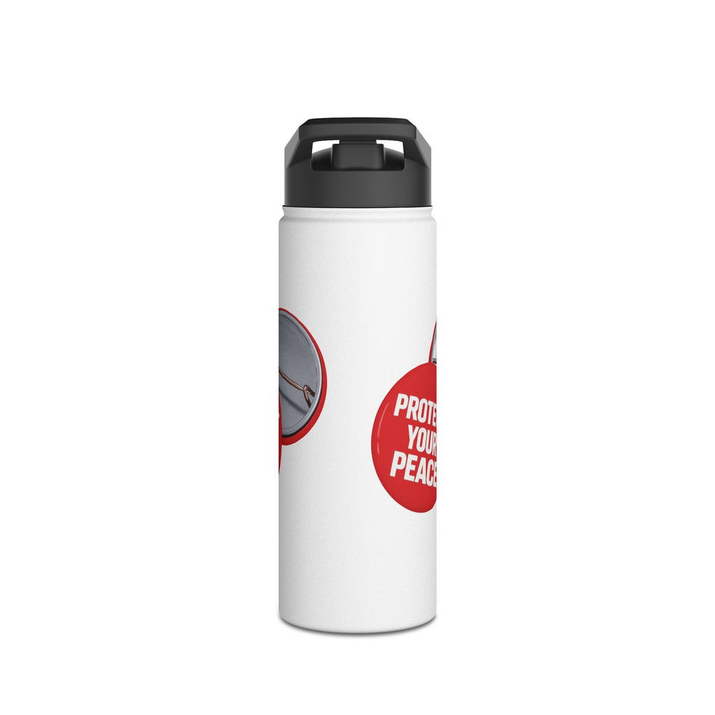 Stainless Water Bottle – “Protect Your Peace” Red graphic Design