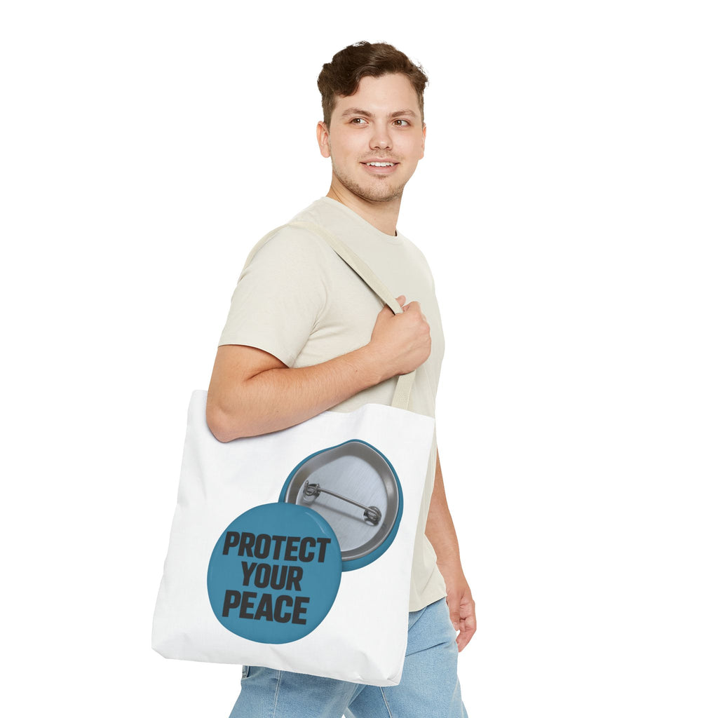 Protect Your Peace Tote Bag - Inspirational Everyday Canvas Shopper