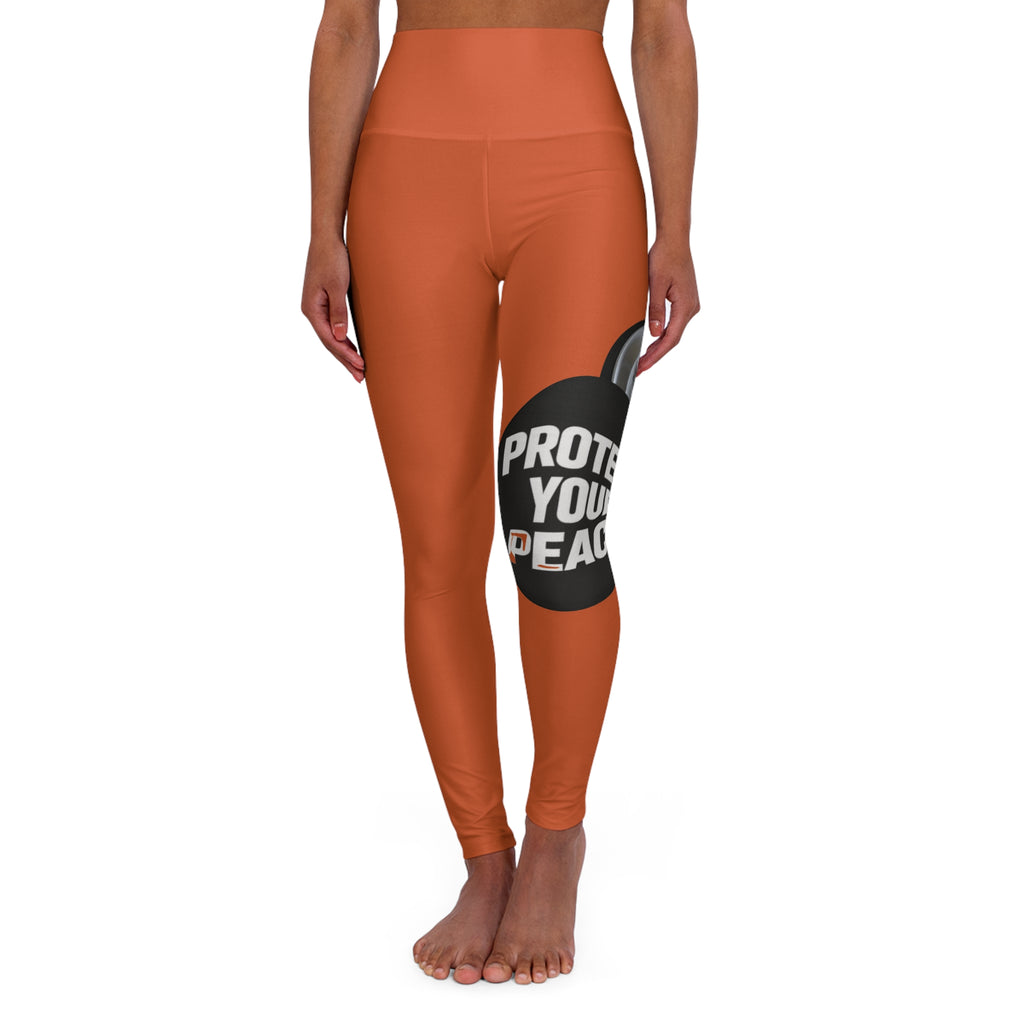 Yoga Leggings — "Protect Your Peace" High-Waist Fitness Leggings