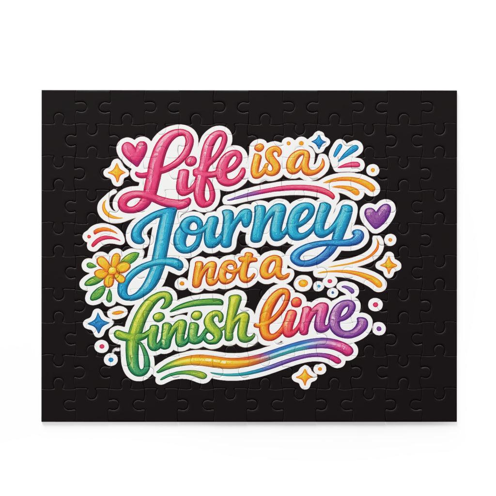 Inspirational Puzzle — "Life Is a Journey, Not a Finish Line" Colorful Motivational Jigsaw