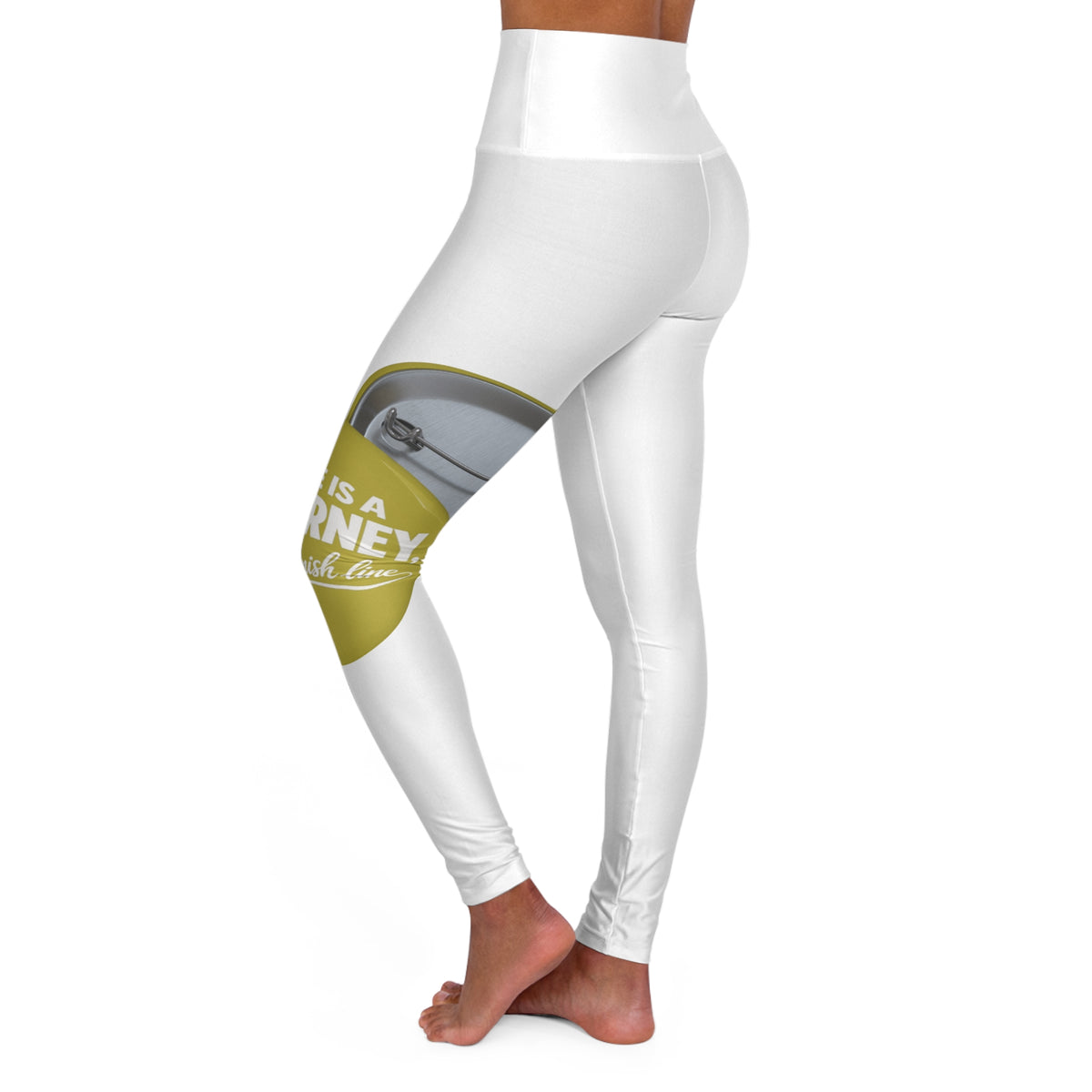 High Waisted Yoga Leggings (AOP)circular graphic design Life is a Journey not a finish line.