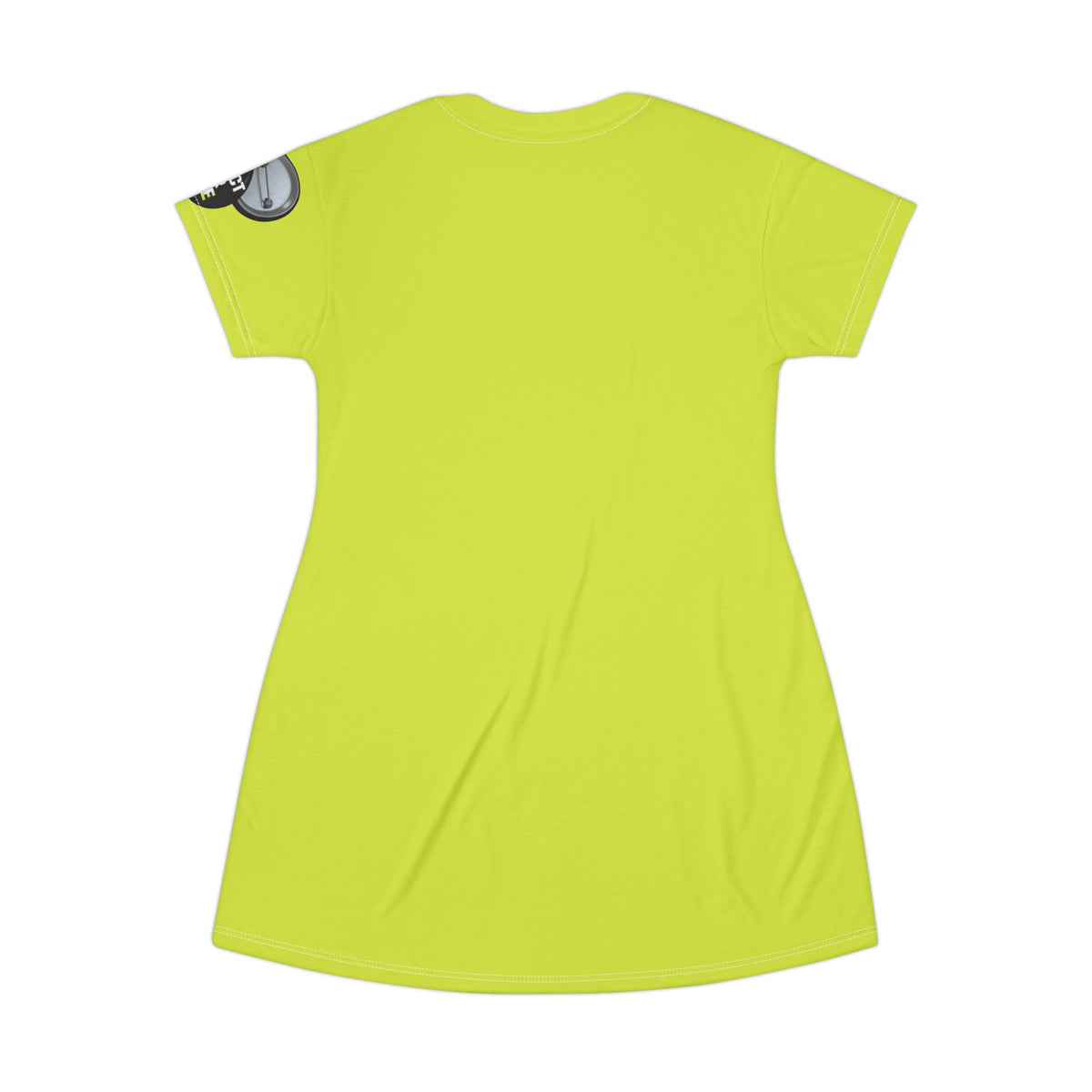 Neon Lime T-Shirt Dress graphic design I have a sound mind.sleeve graphic protect your peace.