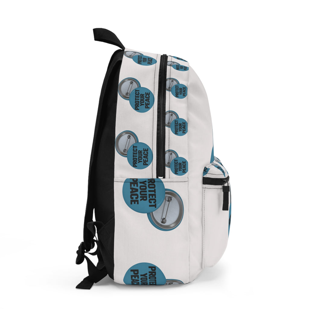 Protect Your Peace Button Backpack — Lightweight Everyday School & Travel Bag
