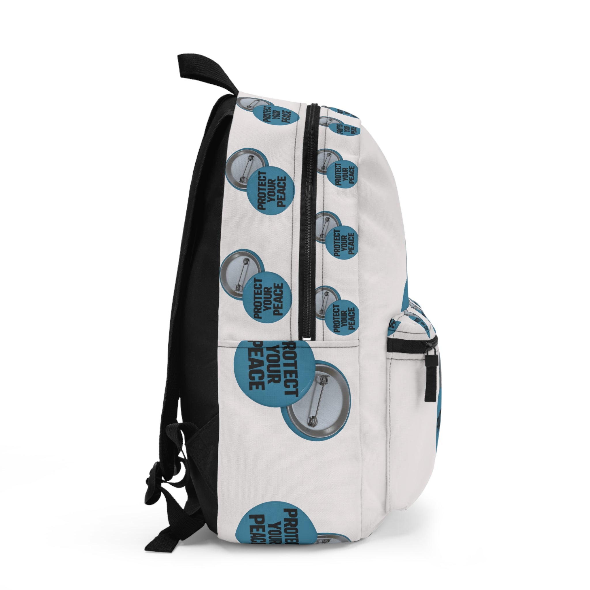 Protect Your Peace Button Backpack — Lightweight Everyday School & Travel Bag