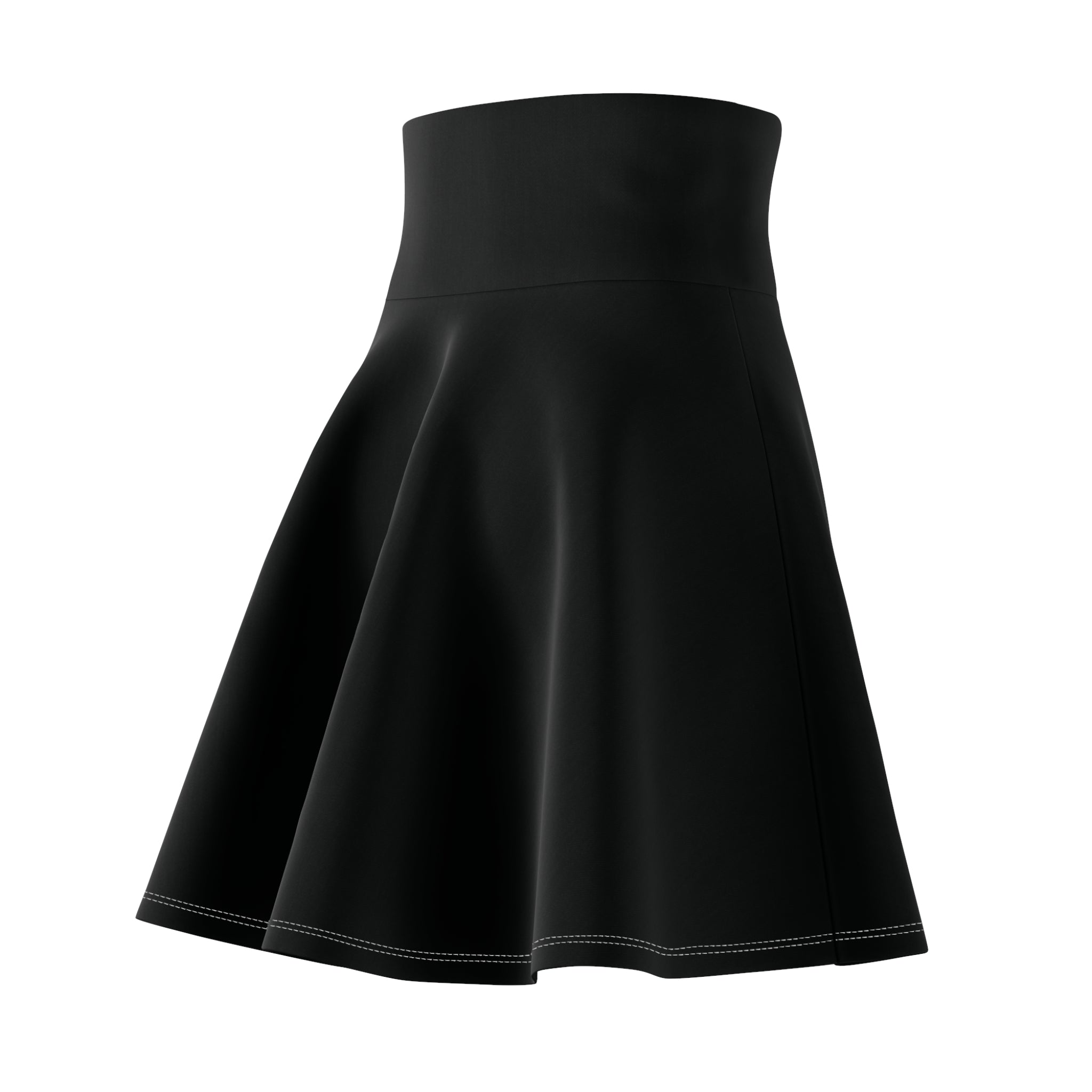 Solid Black Skater Skirt — High-Waist Flared Mini for Everyday & Casual Wear