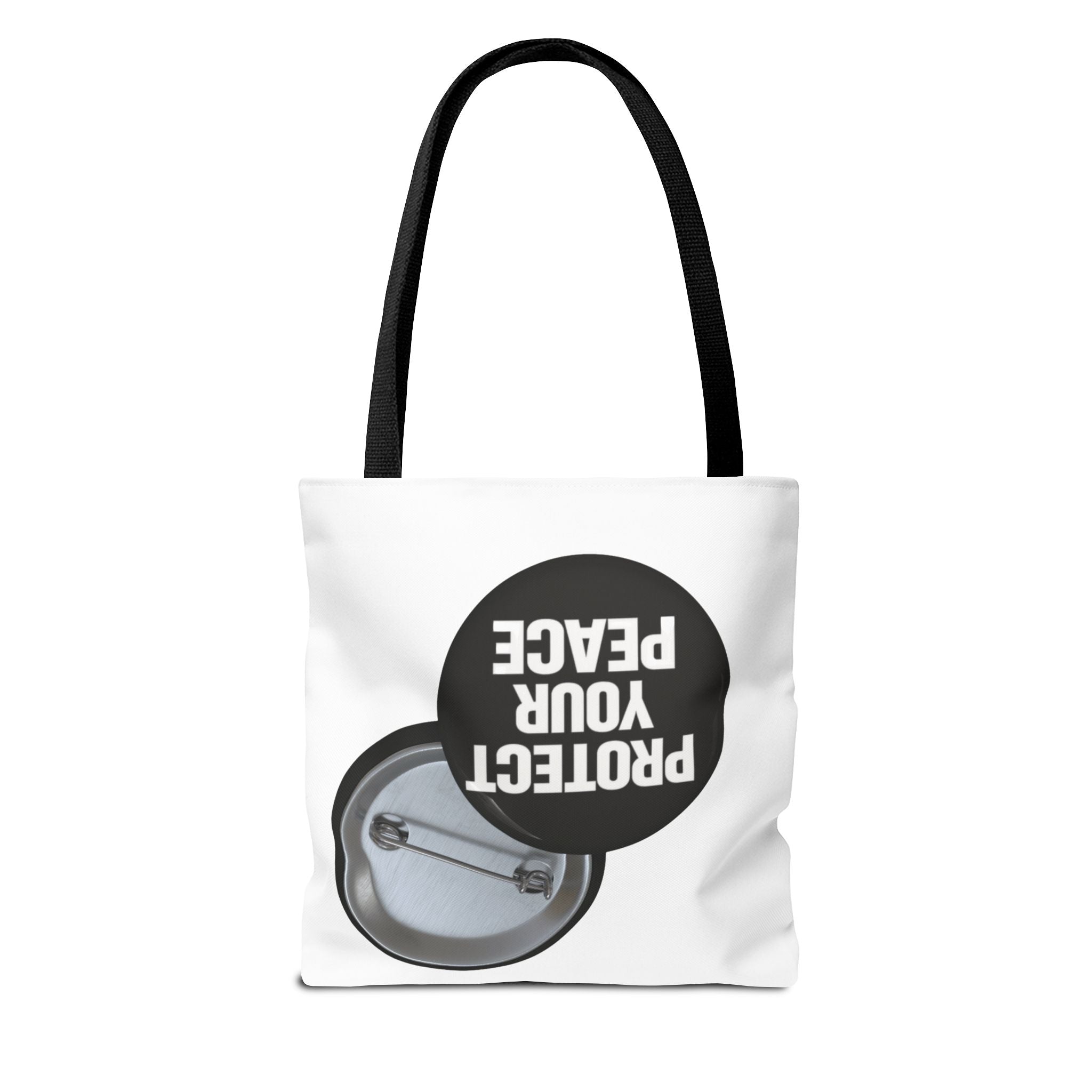 Tote — "Protect Your Peace" Button Design Cotton Tote Bag