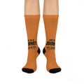 Orange Cushioned Crew Socks – "Life Is a Journey, Not a Finish Line" Motivational Athletic Socks