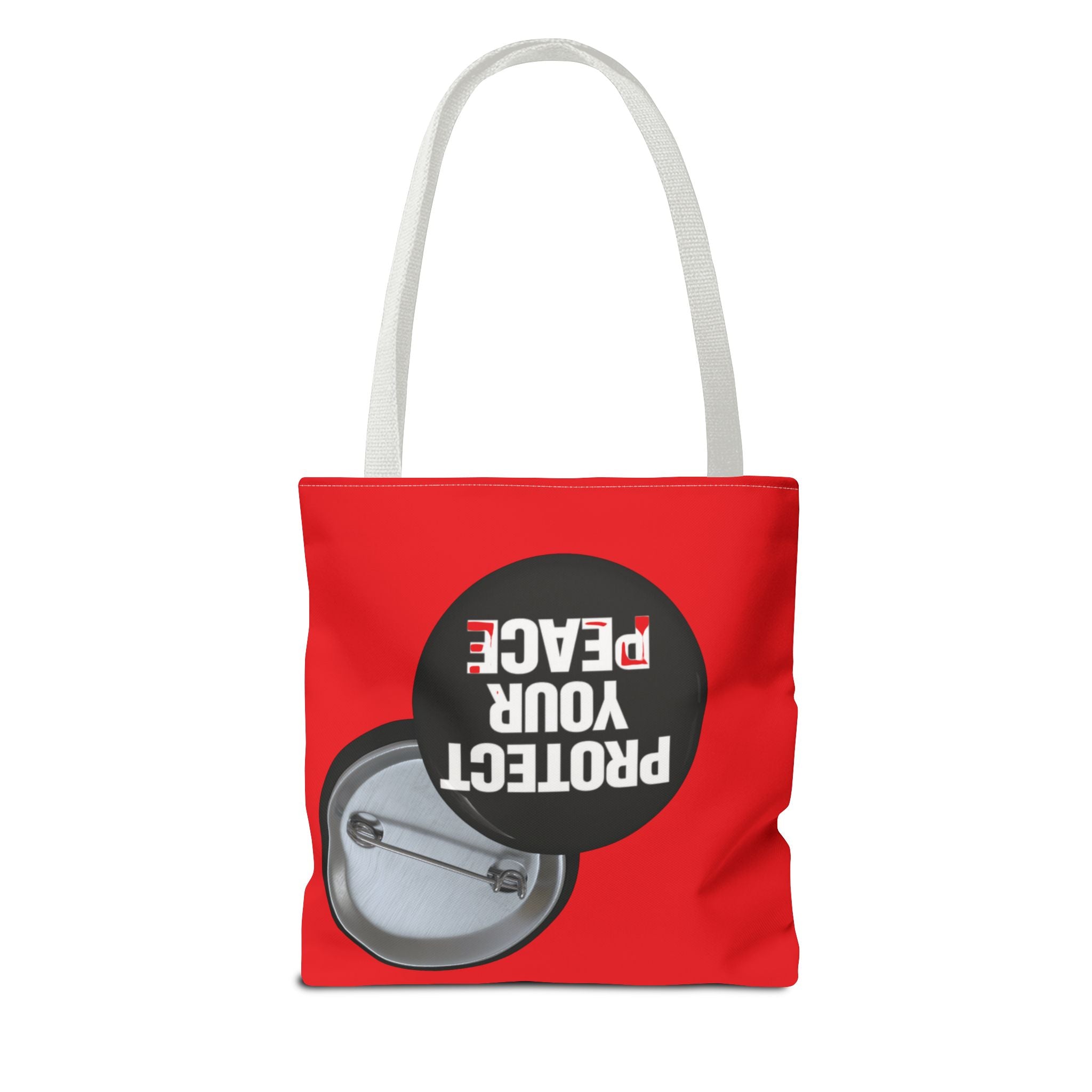 Tote Bag — "Protect Your Peace" Button Design All-Over Print Tote