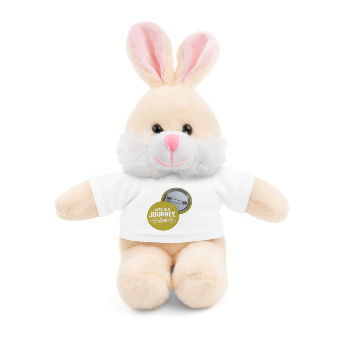 Cute Brown Teddy Bear with 'Life Is a Journey not a finish line.' Tee — Plush Gift for Kids & Travelers