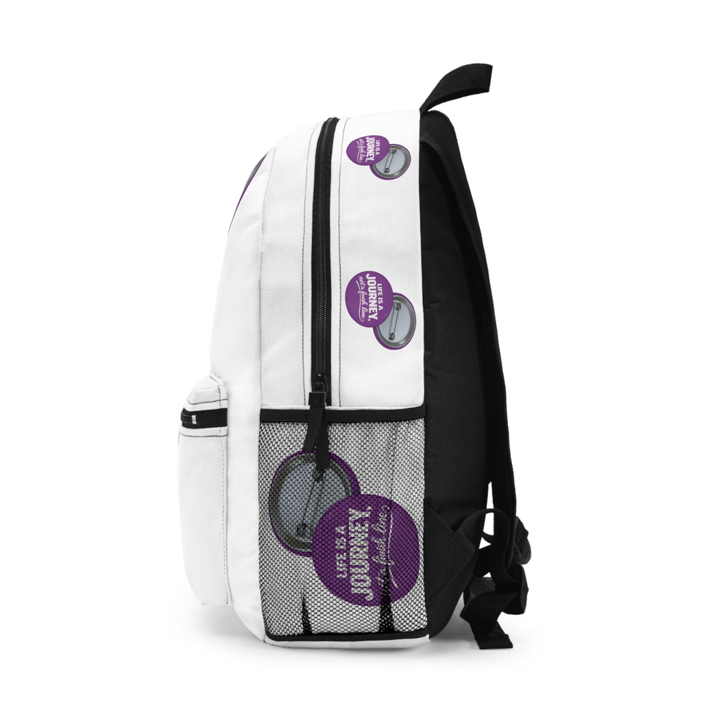 Inspirational graphic design  — "Life Is a Journey, Not a Finish Line" Motivational Travel Bag
