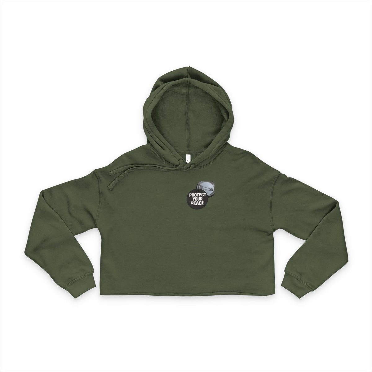 Women's Cropped Hoodie graphic design protect your peace.