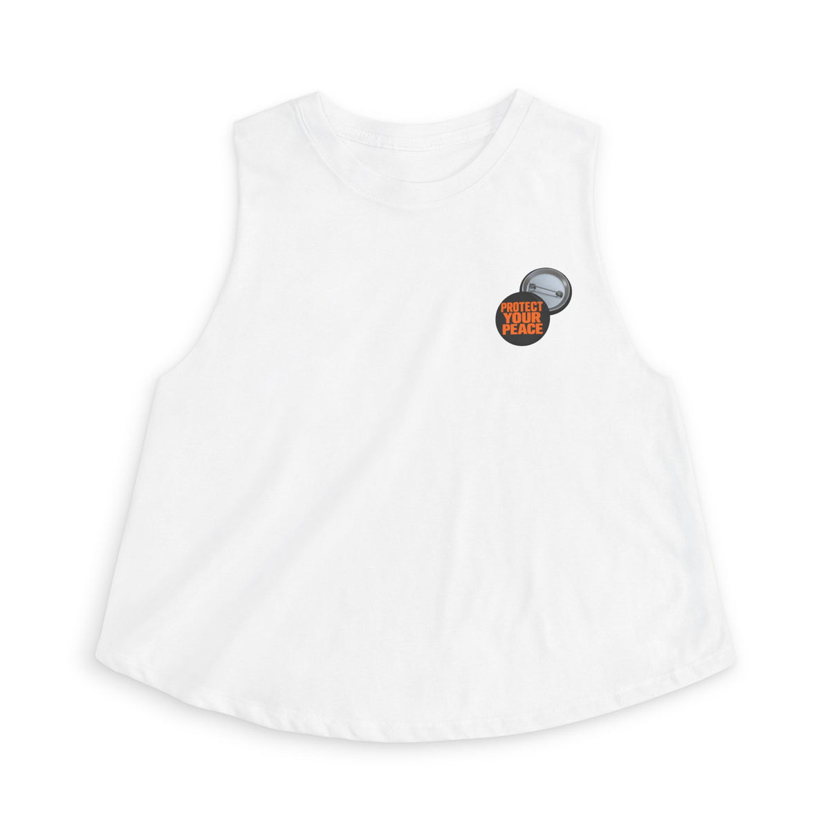 Women's Crop Top — 'Good Vibes Only' Mini Pin Graphic