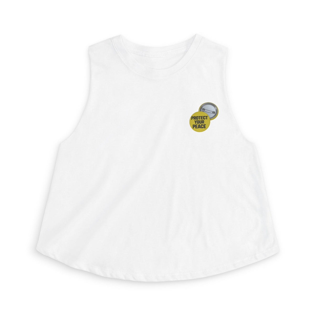 Women's Crop Top — 'Protect Your Peace' Minimal Badge Tank Top