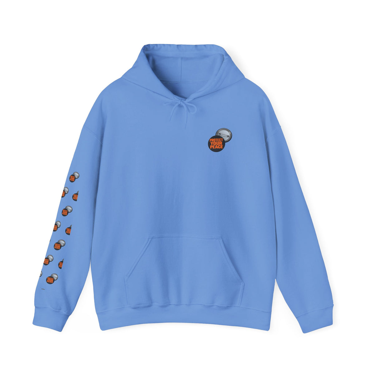 Hockey Puck & Helmet Hoodie — Retro Hockey Sleeve Graphic Sweatshirt